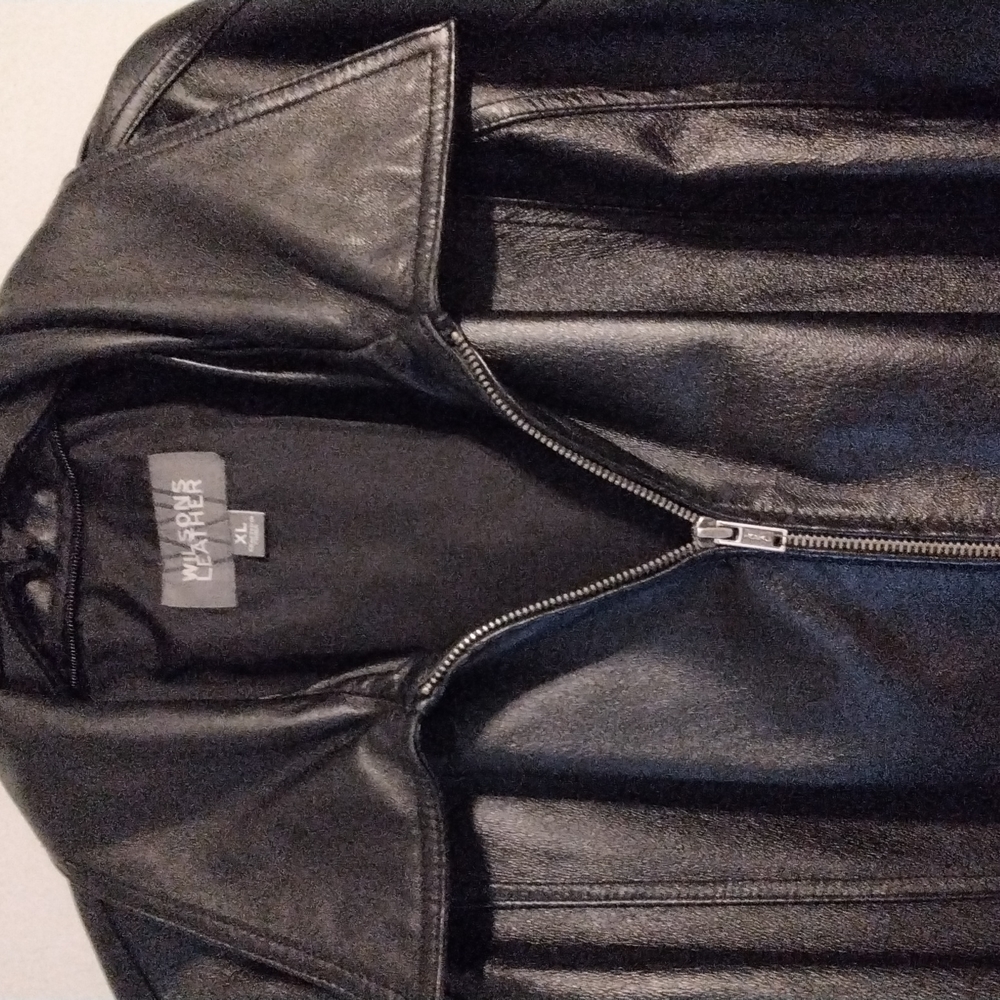 Mens Vintage Wilsons Black Leather Coat